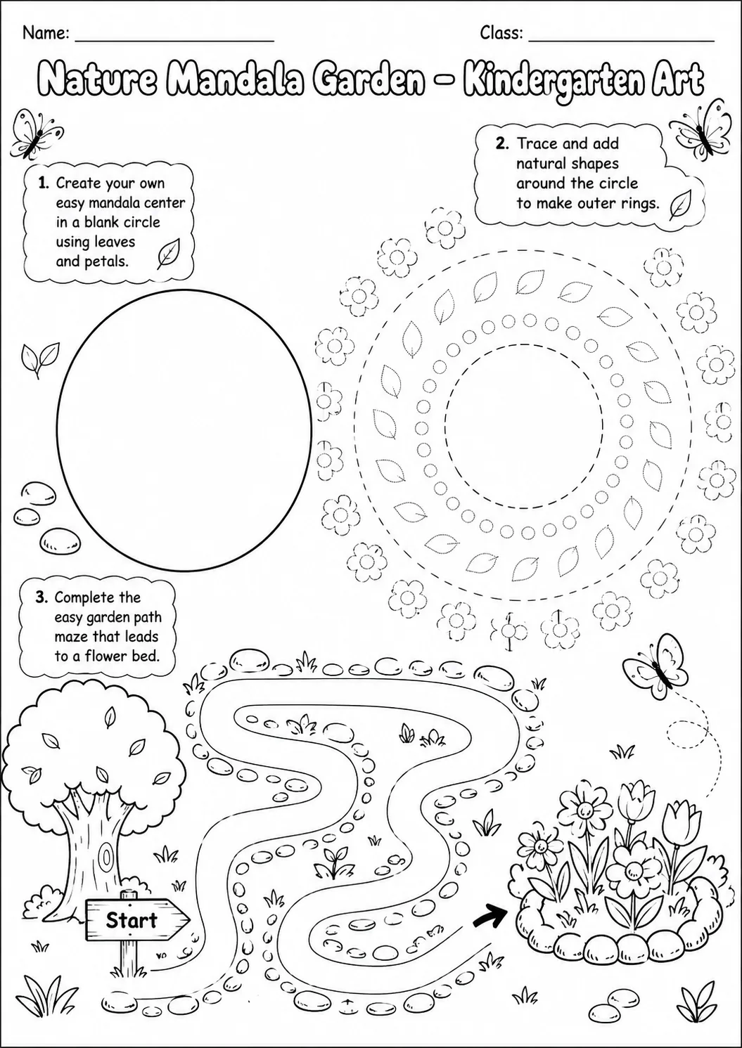 Nature Mandala Garden Art Worksheet Pack page 10 preview