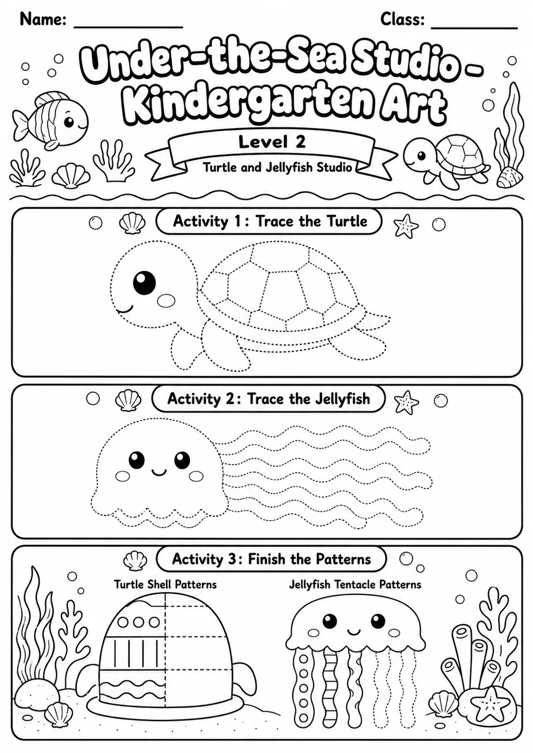Under the Sea Studio Art Worksheet Pack page 4 preview