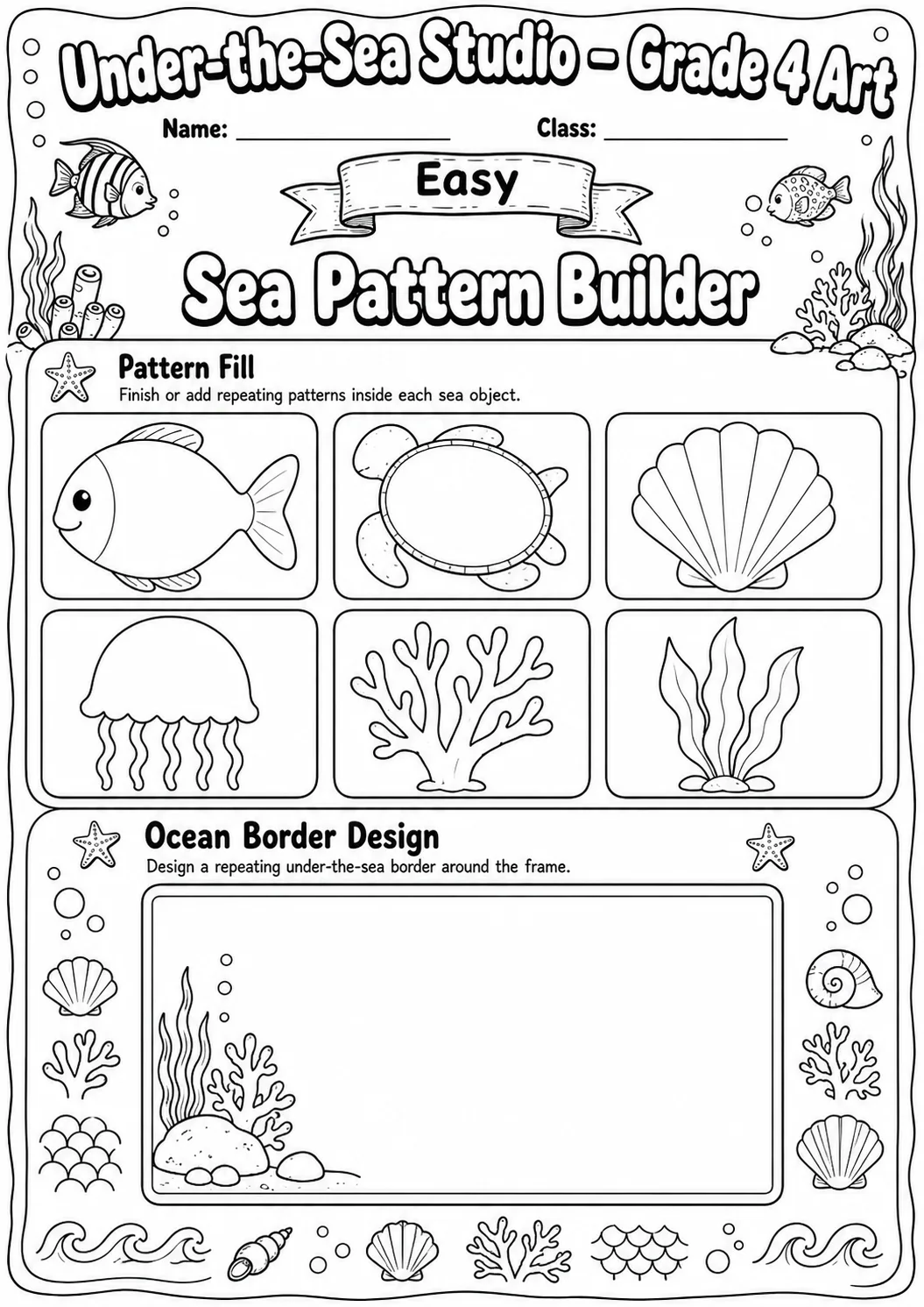 Under the Sea Texture Explorer Worksheet Pack page 2 preview