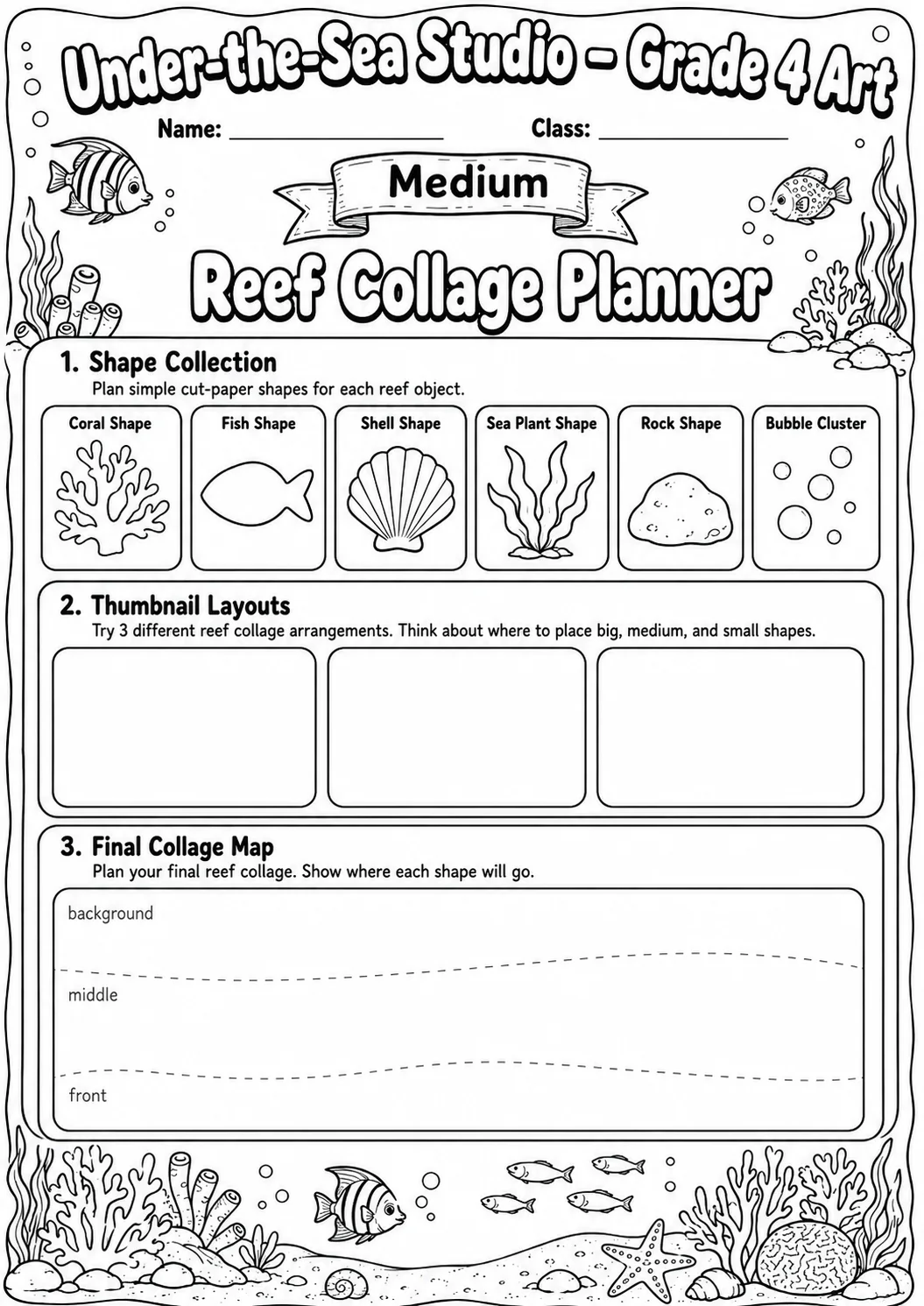 Under the Sea Texture Explorer Worksheet Pack page 5 preview