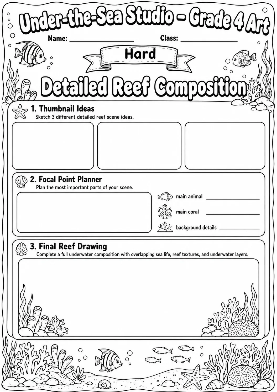 Under the Sea Texture Explorer Worksheet Pack page 8 preview