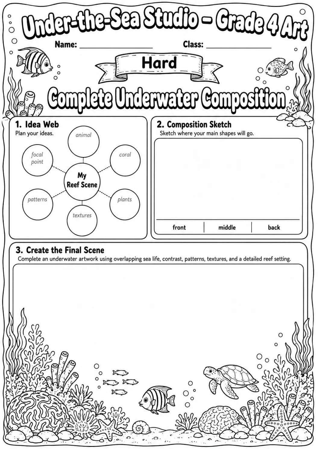 Under the Sea Texture Explorer Worksheet Pack page 10 preview