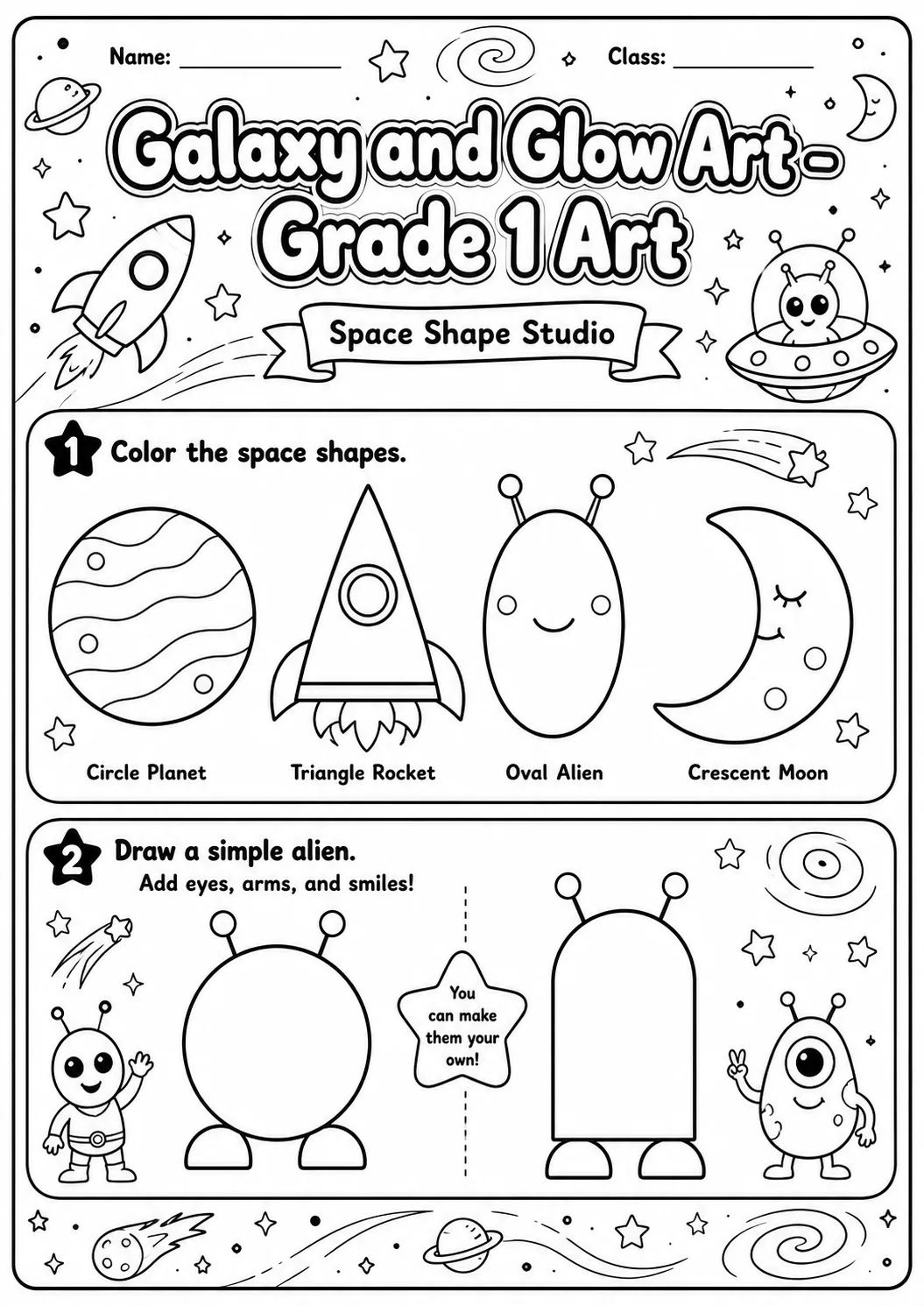 Galaxy Space Tracing Worksheet Pack page 5 preview