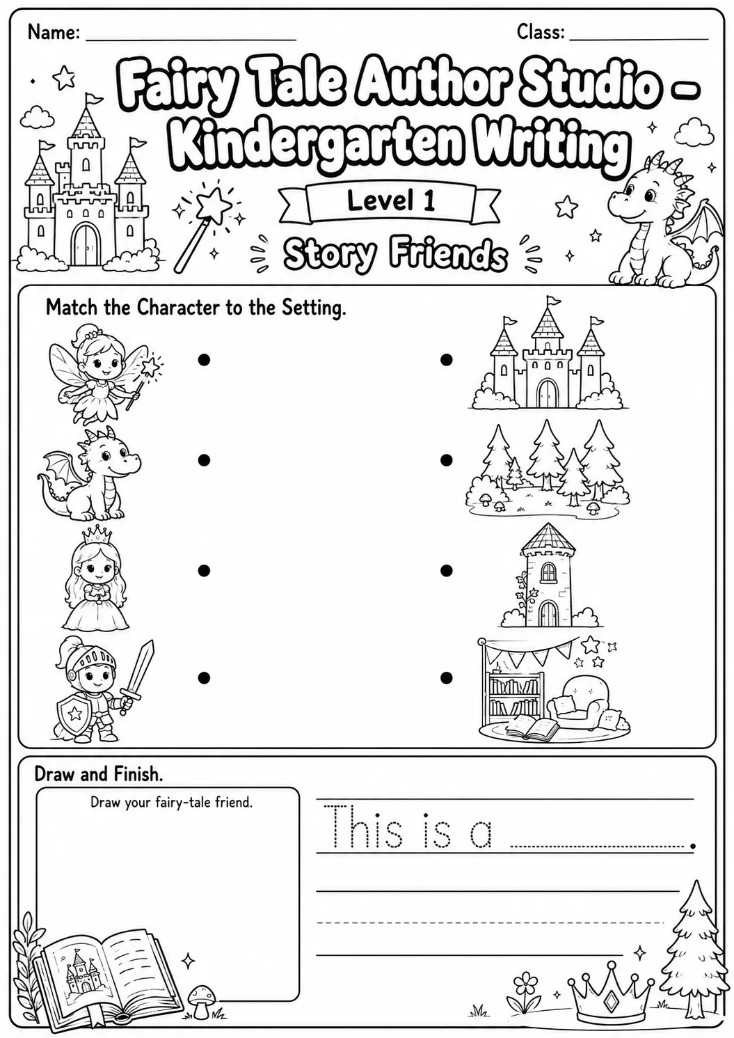 Fairy Tale Author Studio Writing Worksheet Pack page 2 preview