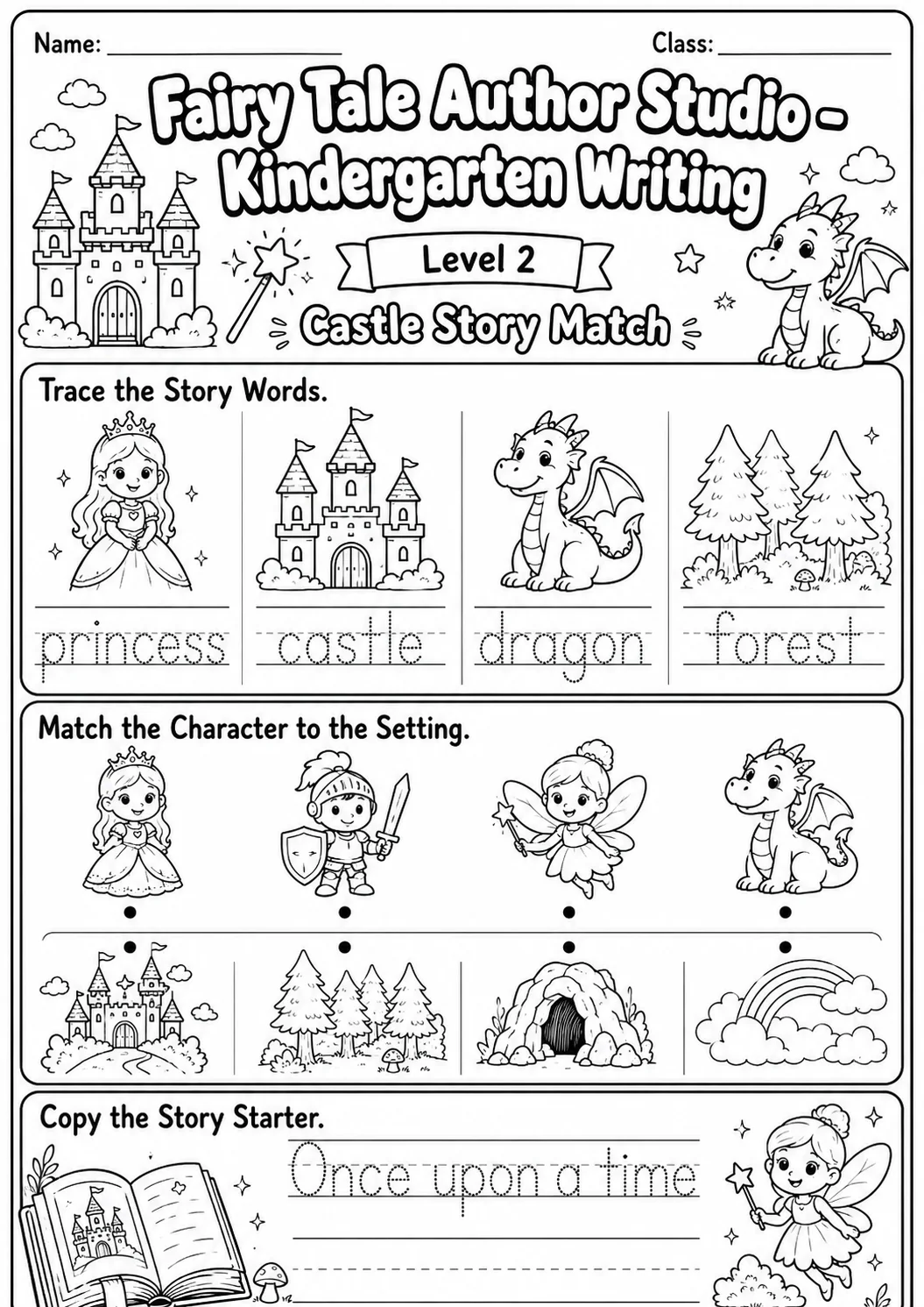 Fairy Tale Author Studio Writing Worksheet Pack page 4 preview
