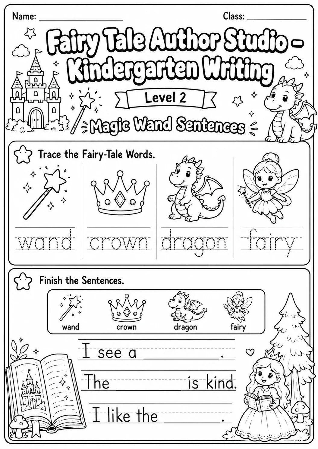Fairy Tale Author Studio Writing Worksheet Pack page 5 preview