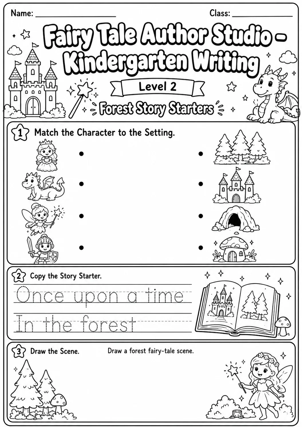 Fairy Tale Author Studio Writing Worksheet Pack page 6 preview