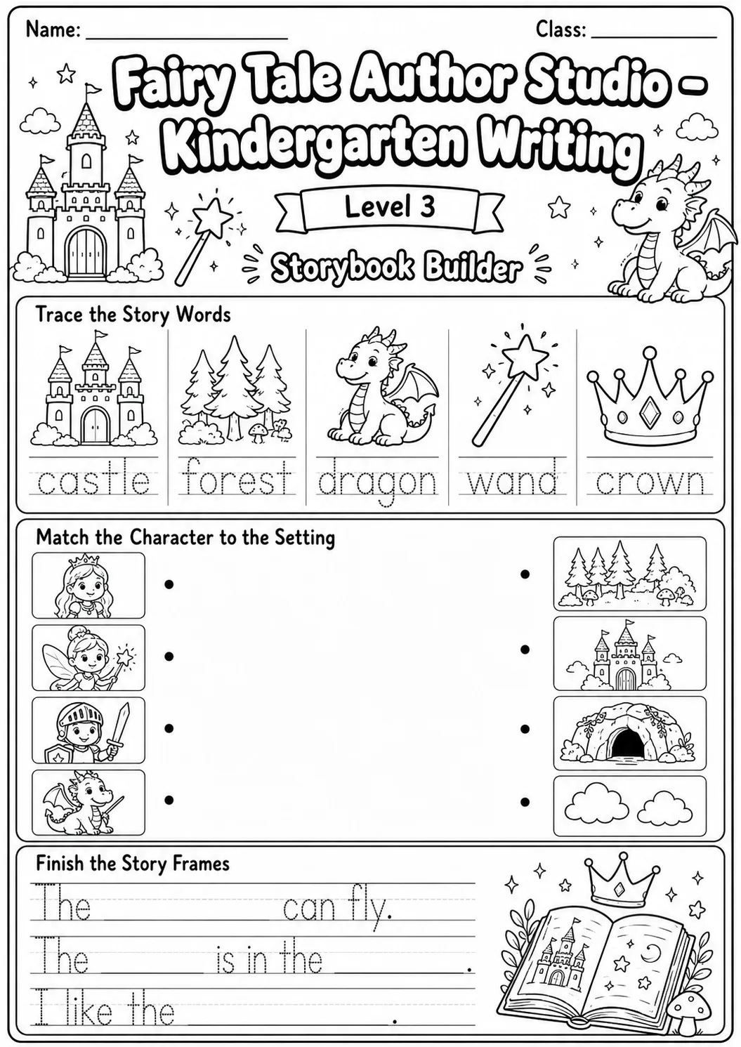 Fairy Tale Author Studio Writing Worksheet Pack page 8 preview
