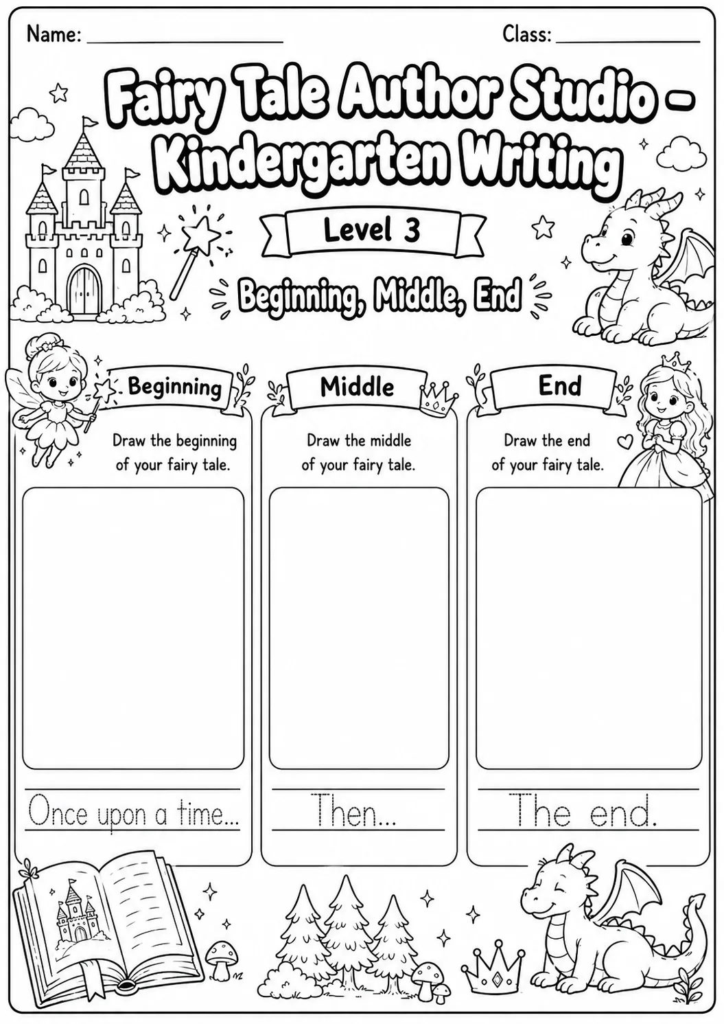 Fairy Tale Author Studio Writing Worksheet Pack page 9 preview