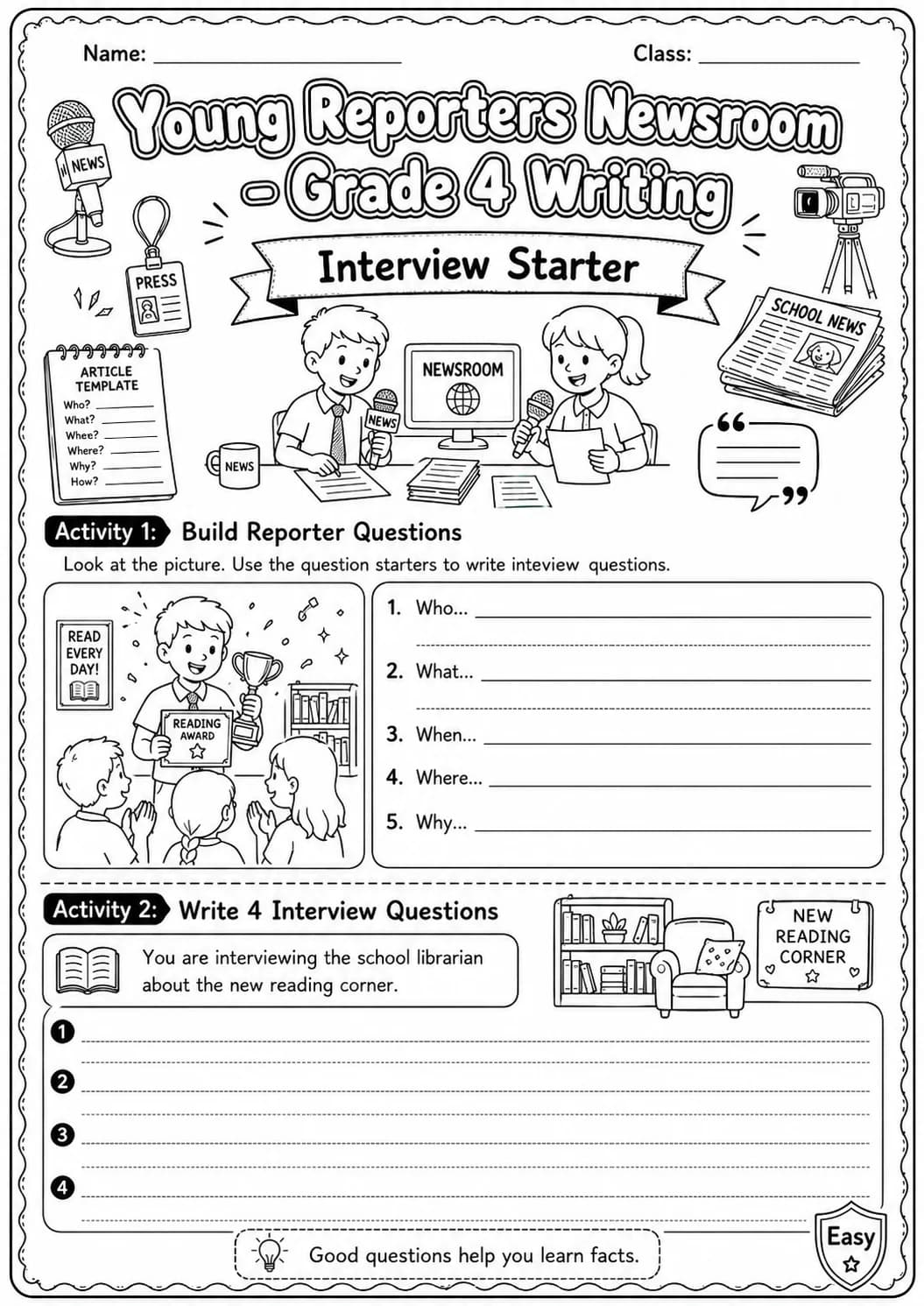 Young Reporters Newsroom Headline Writing Worksheet Pack page 3 preview