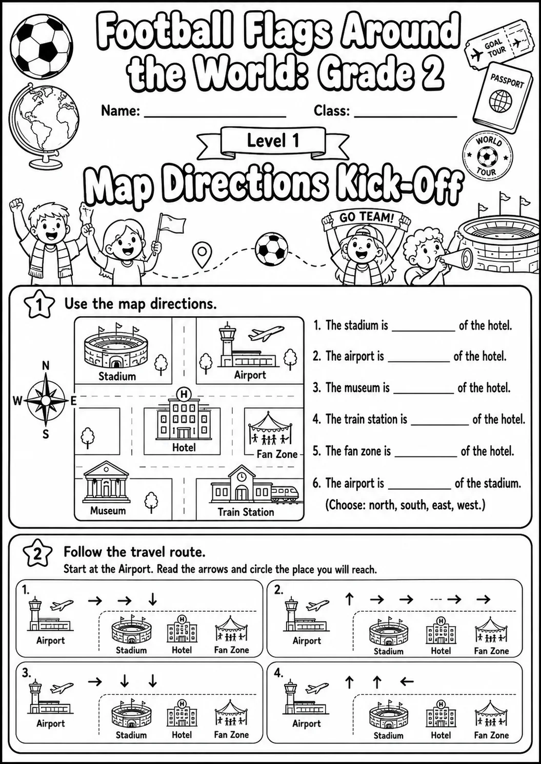 Football Flags Around the World Worksheet Pack page 3 preview