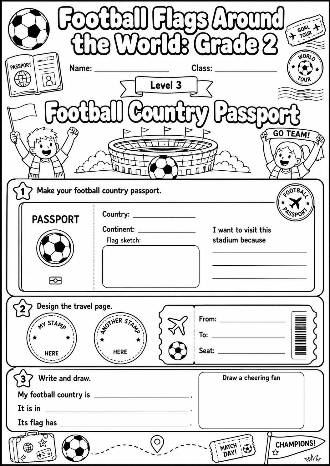 Football Flags Around the World Worksheet Pack page 9 preview
