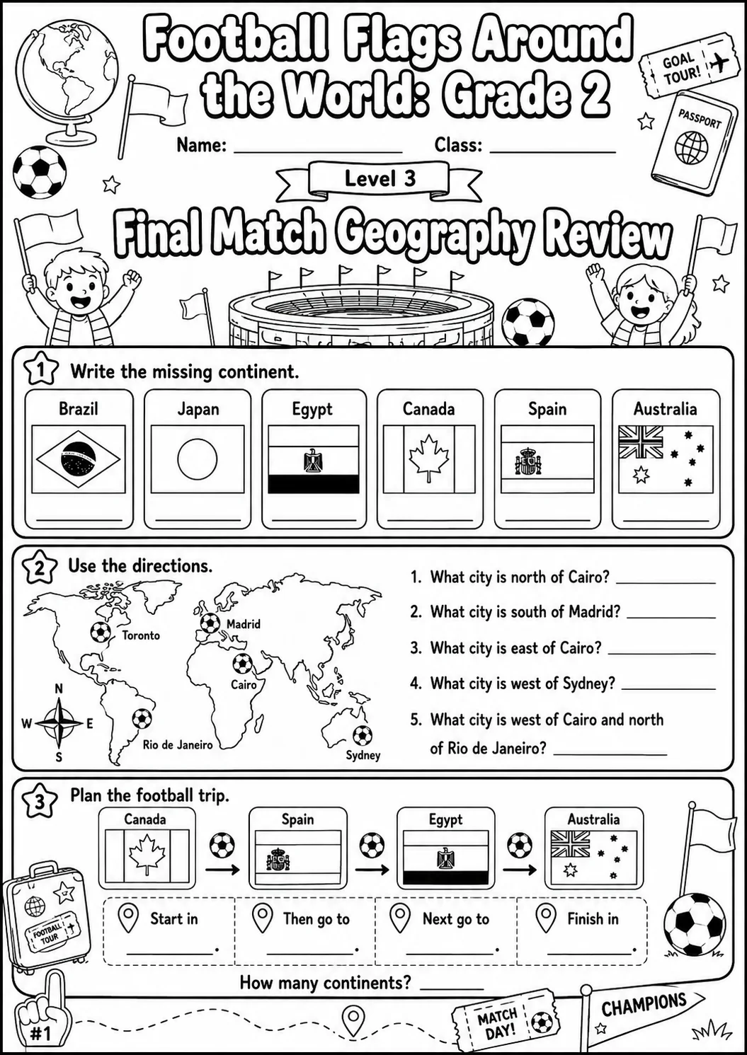 Football Flags Around the World Worksheet Pack page 10 preview