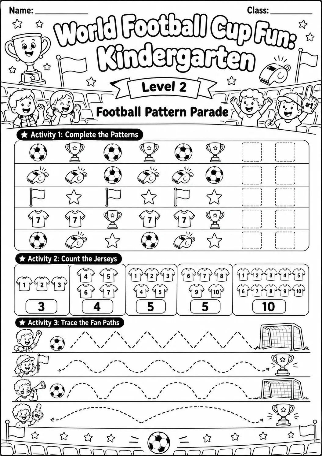 World Football Cup Counting Worksheet Pack page 4 preview