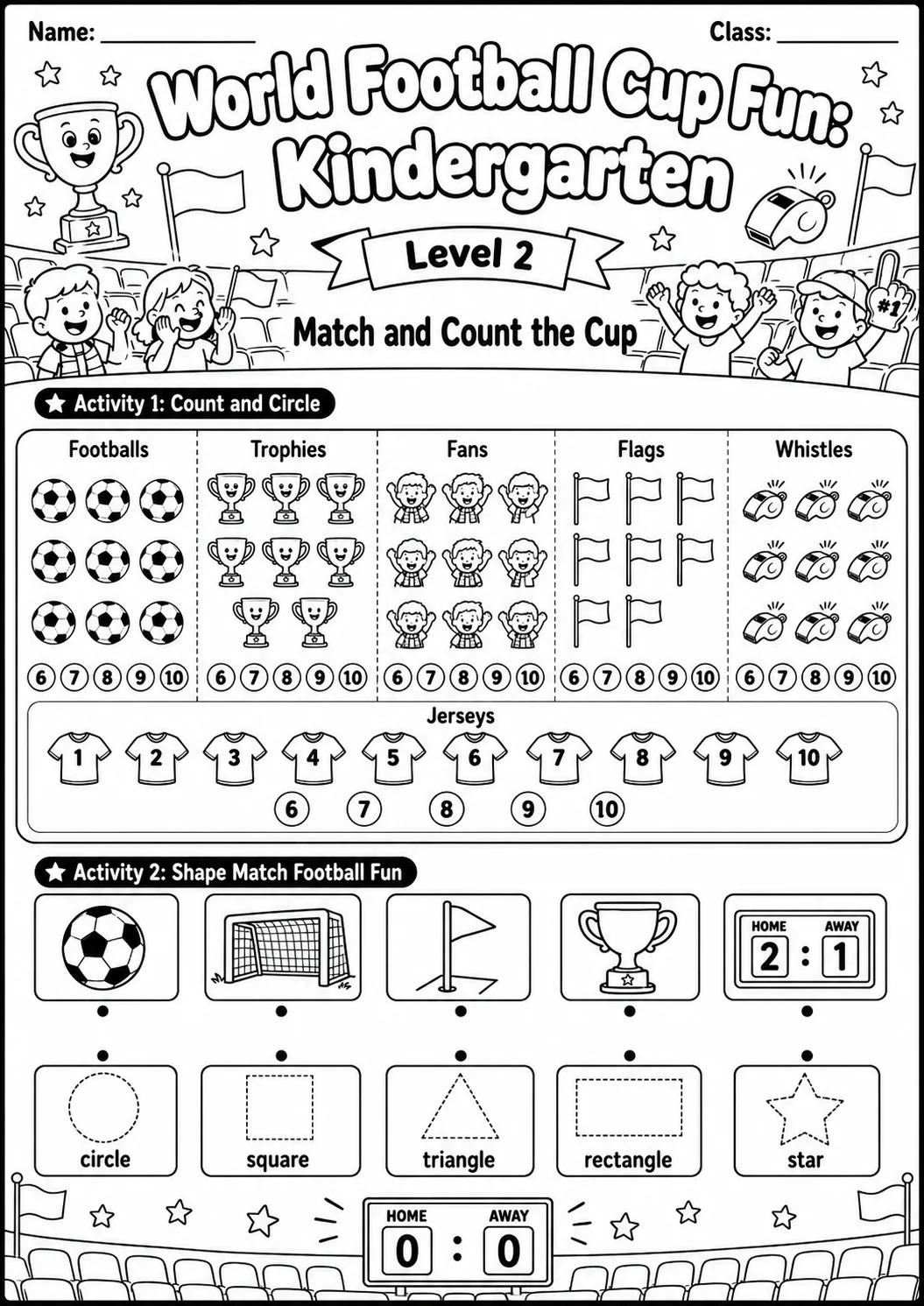 World Football Cup Counting Worksheet Pack page 6 preview