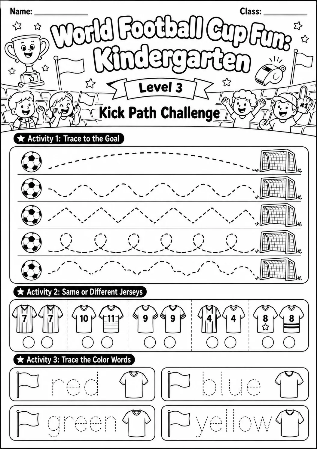 World Football Cup Counting Worksheet Pack page 8 preview