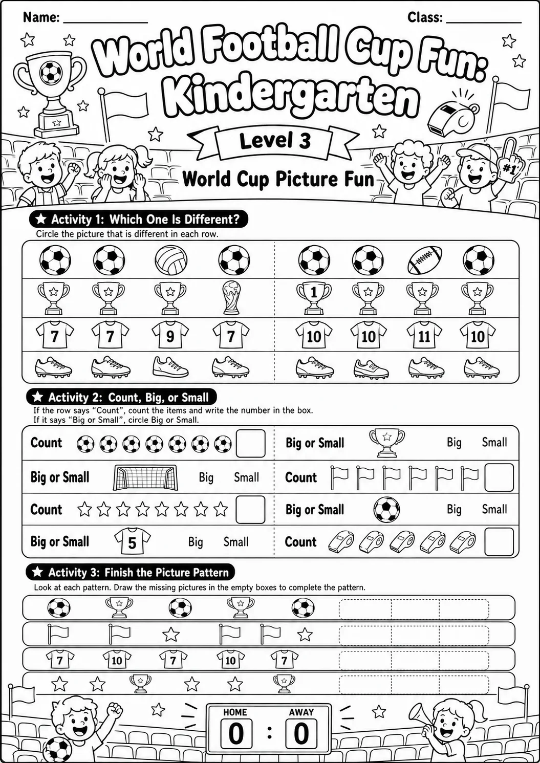 World Football Cup Counting Worksheet Pack page 9 preview