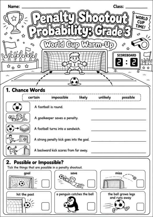 Penalty Shootout Probability Worksheet Pack