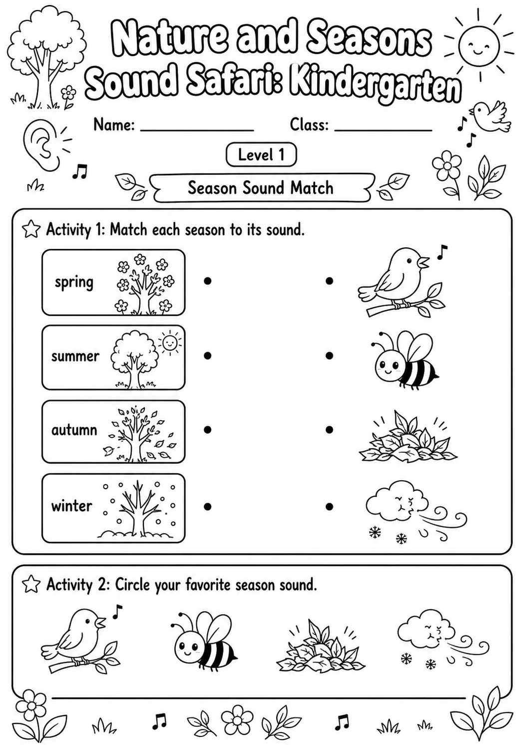 Sound Safari Worksheet Pack page 2 preview