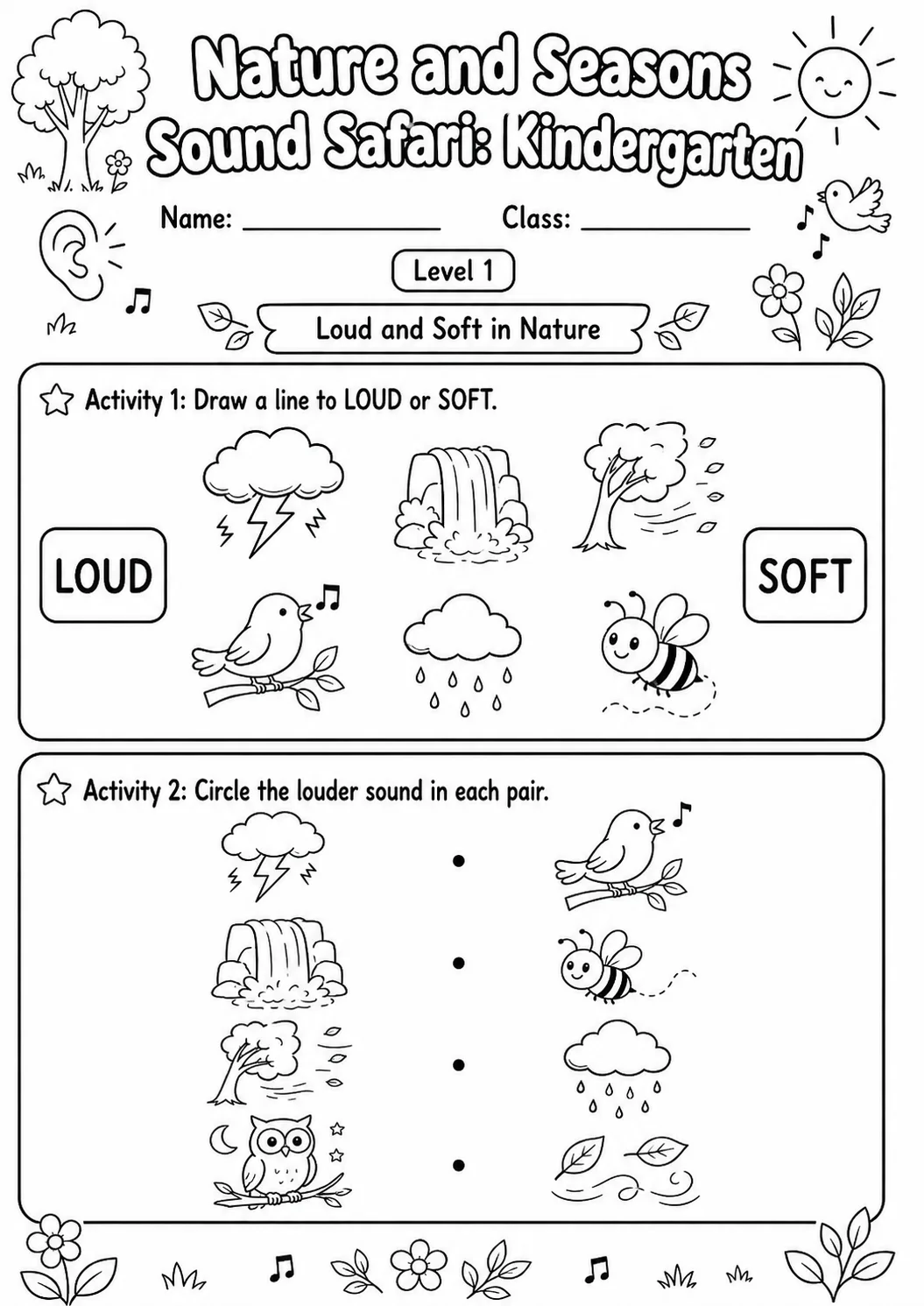 Sound Safari Worksheet Pack page 3 preview