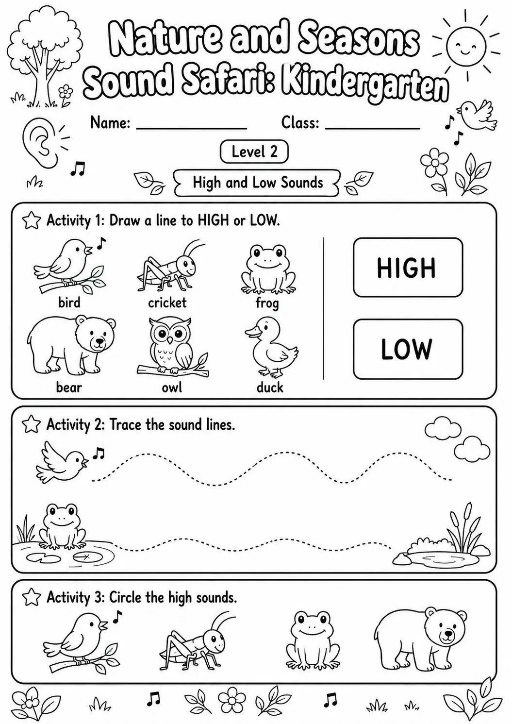 Sound Safari Worksheet Pack page 4 preview