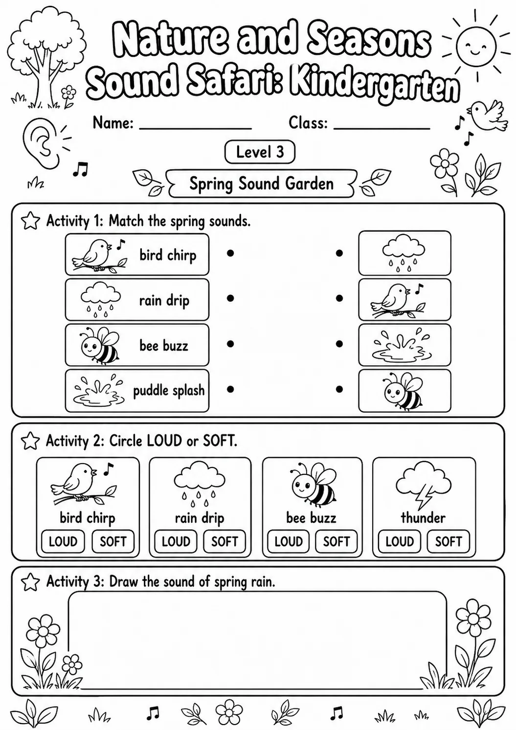 Sound Safari Worksheet Pack page 7 preview