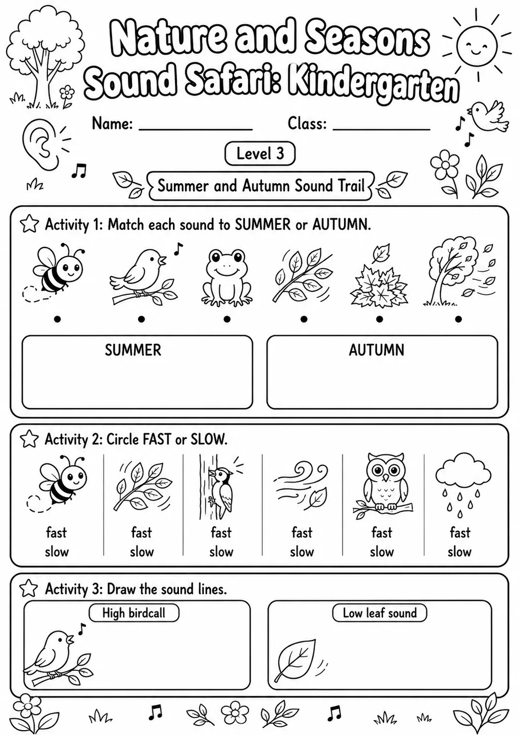 Sound Safari Worksheet Pack page 8 preview