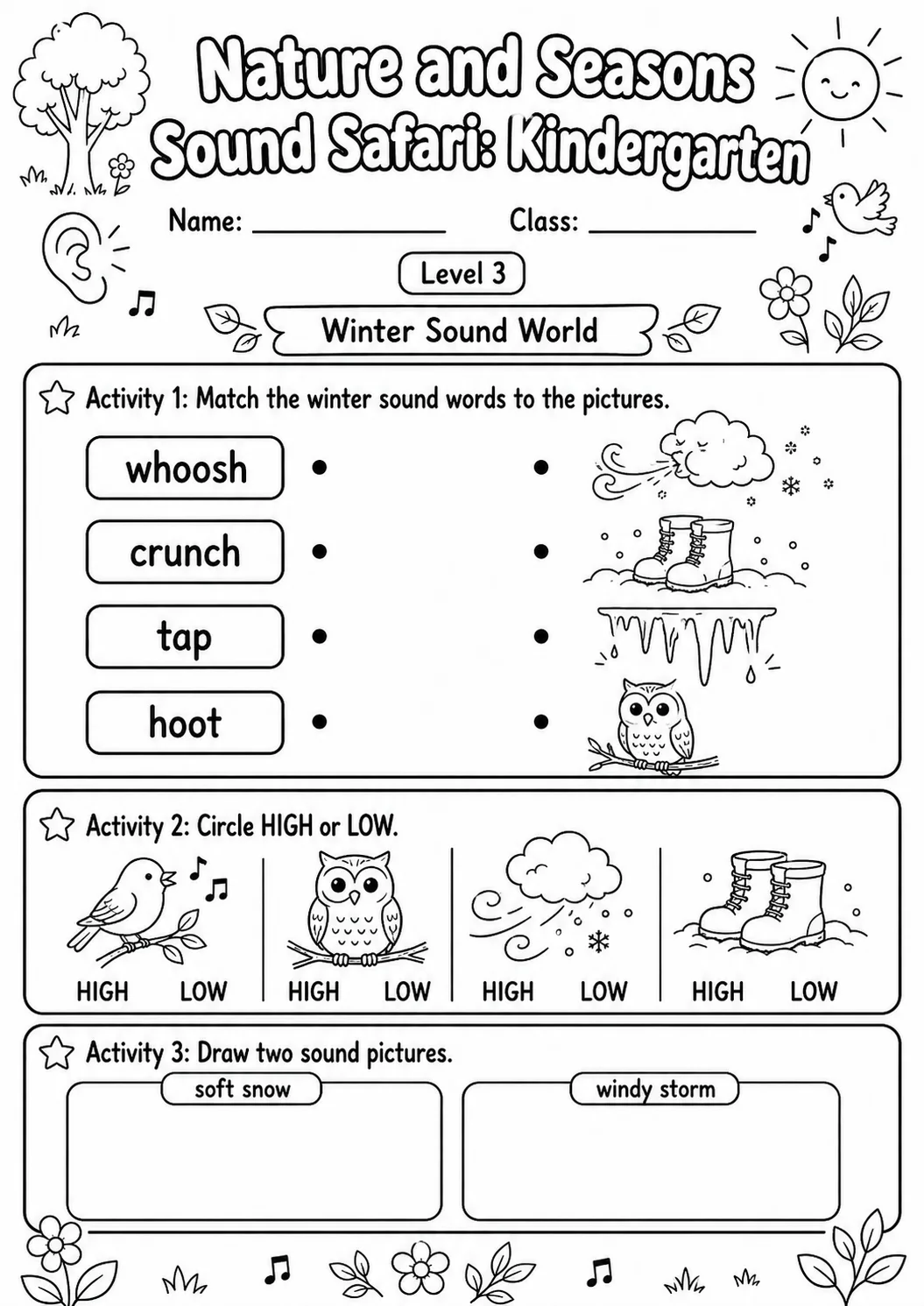 Sound Safari Worksheet Pack page 9 preview