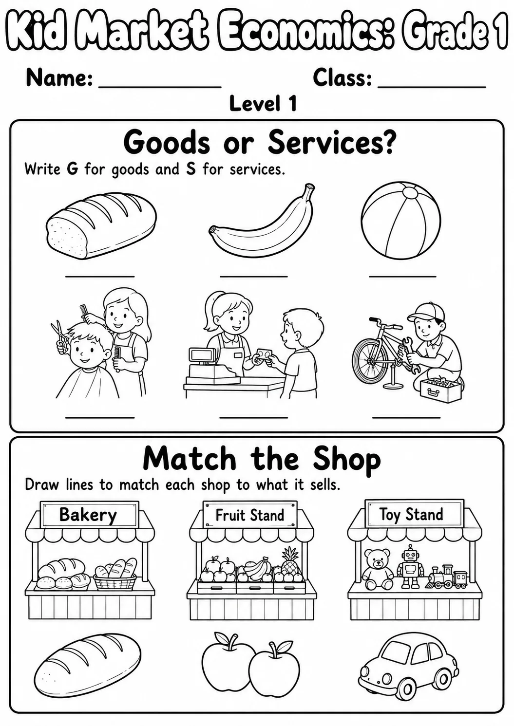 Market Economics: Needs and Wants Worksheet Pack page 2 preview