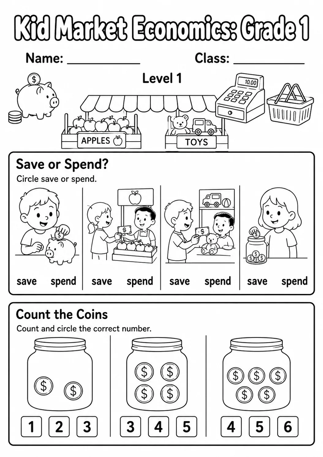 Market Economics: Needs and Wants Worksheet Pack page 3 preview