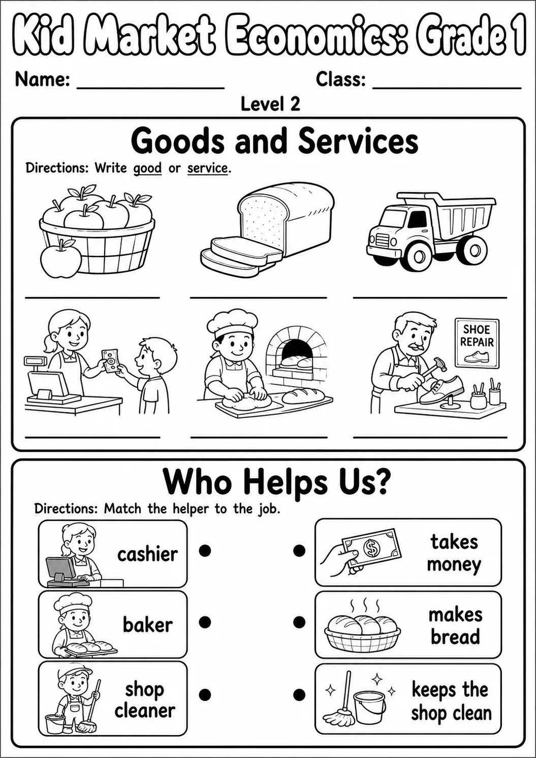 Market Economics: Needs and Wants Worksheet Pack page 5 preview