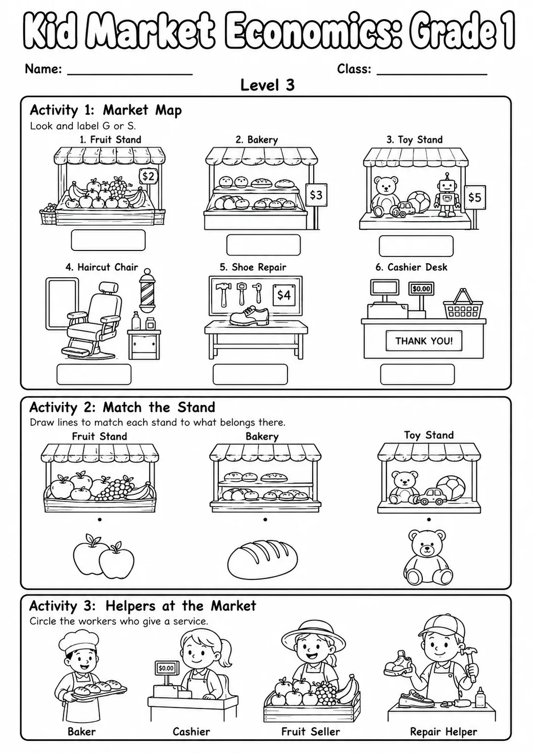 Market Economics: Needs and Wants Worksheet Pack page 9 preview