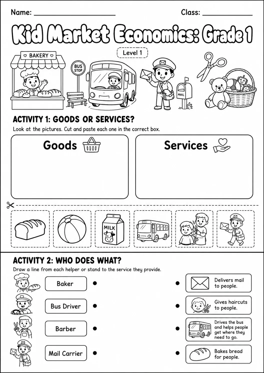 Market Economics: Needs and Wants Worksheet Pack page 2 preview