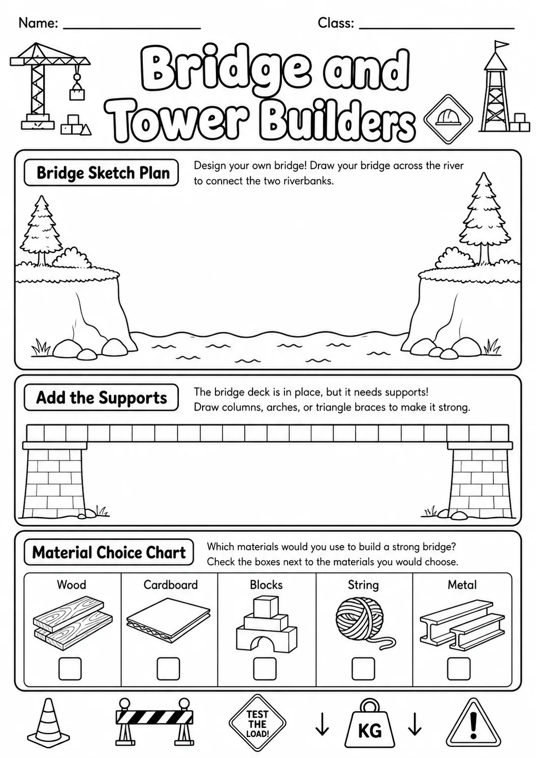 Tower Builder Engineering Worksheet Pack page 5 preview