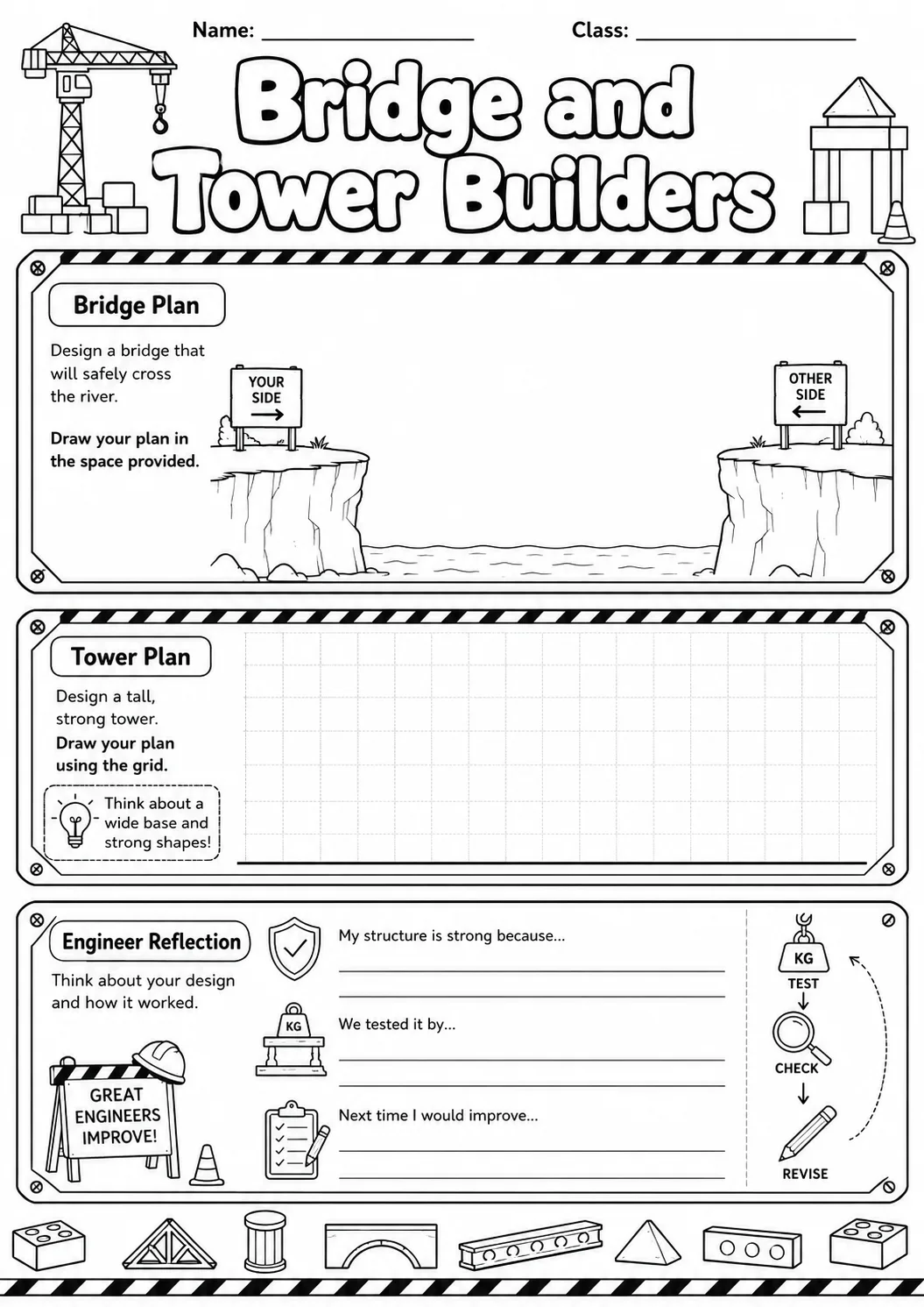 Tower Builder Engineering Worksheet Pack page 10 preview