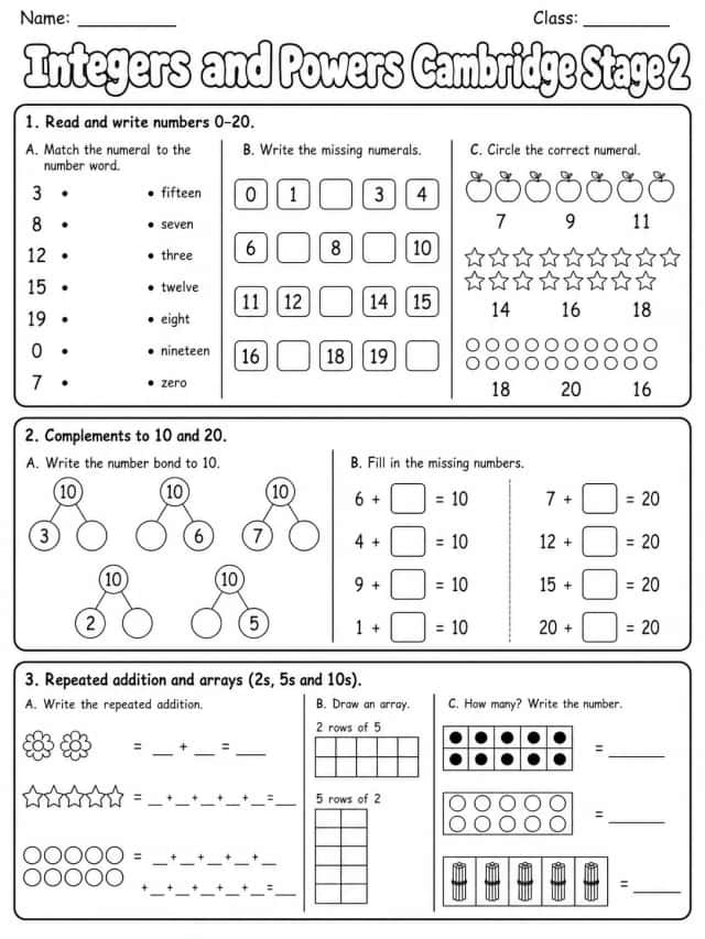 Integers and Powers Cambridge Stage 2