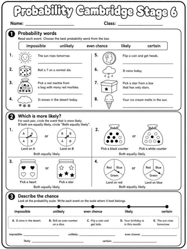 Probability Cambridge Stage 6