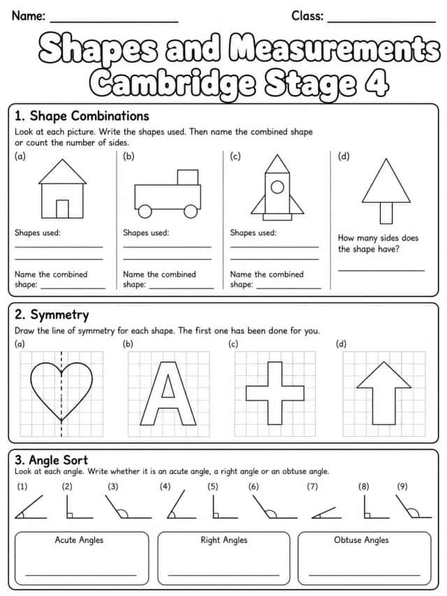 Shapes and Measurements Cambridge Stage 4