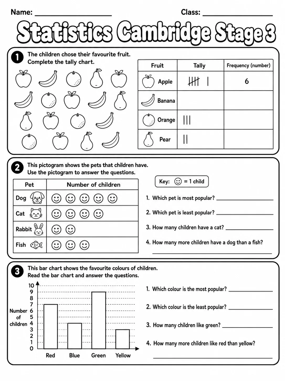 Statistics Cambridge Stage 3
