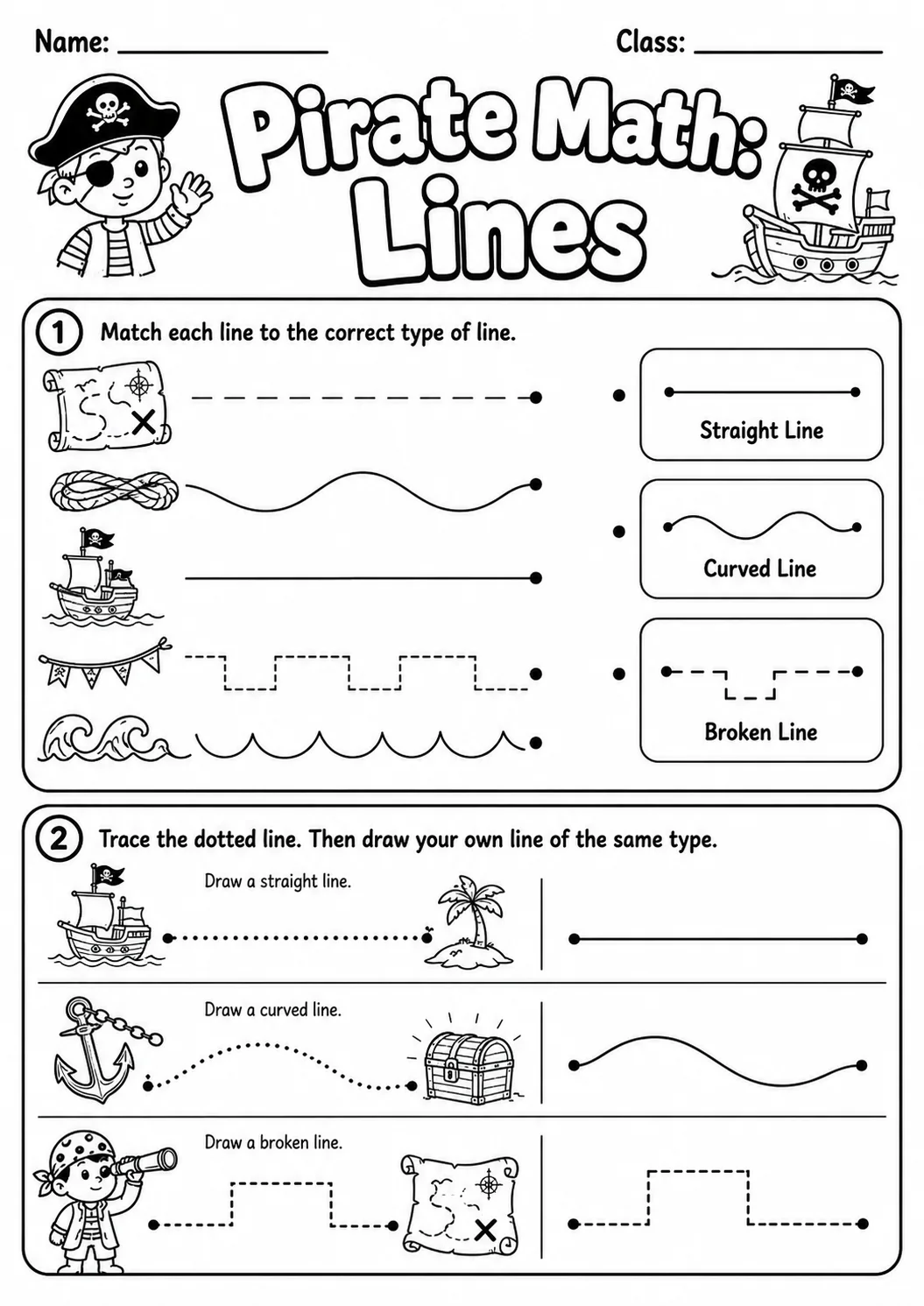 Pirate Math: Capacity and Volume Worksheet printable Pirate Math worksheet preview from KiwiBee