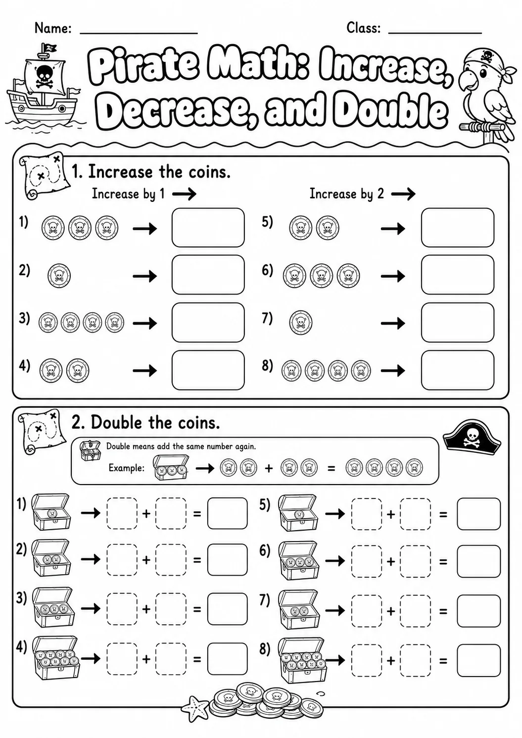 Pirate Math: Capacity and Volume Worksheet Pack