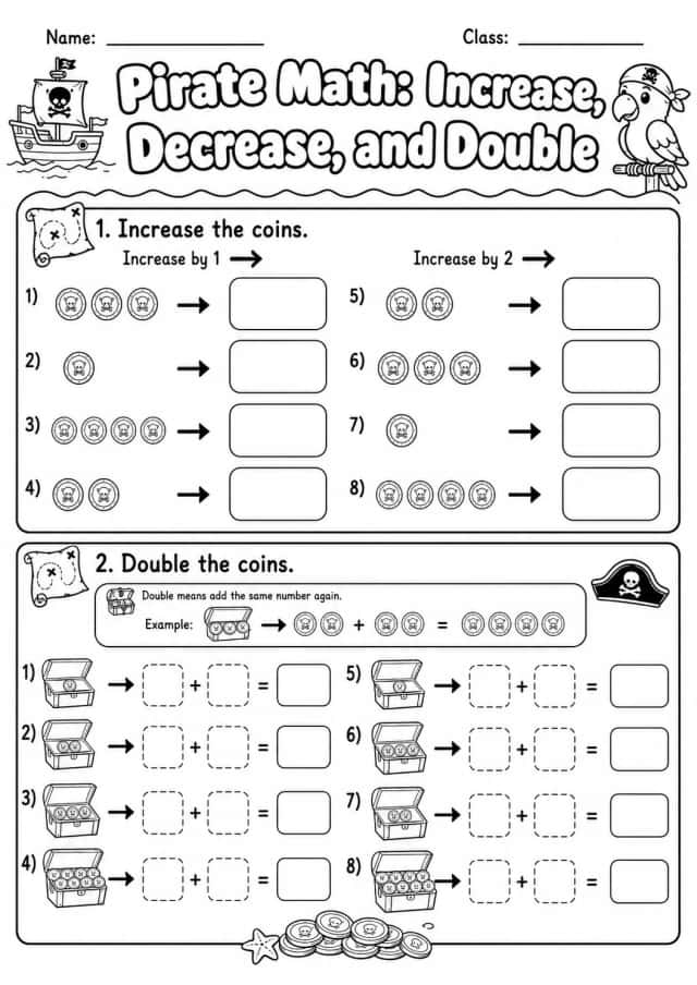 Pirate Math: Capacity and Volume Worksheet Pack