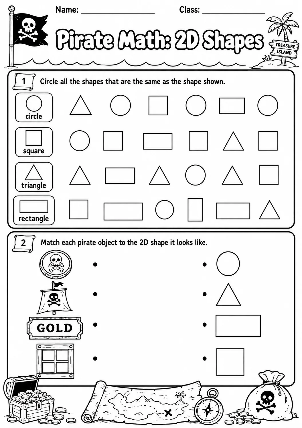 Pirate Math: Money Worksheet Pack page 2 printable Pirate Math preview