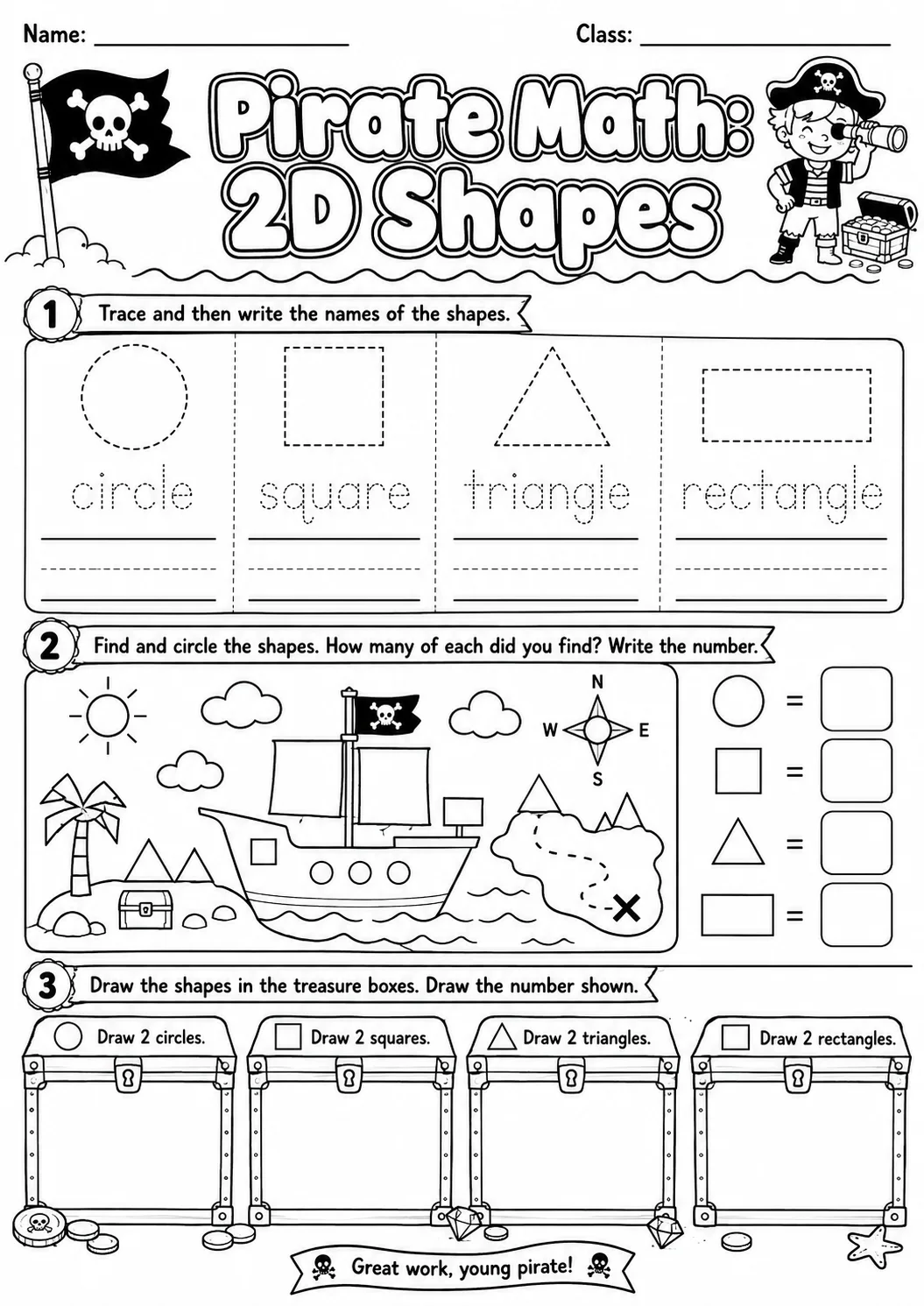 Pirate Math: Money Worksheet Pack page 6 printable Pirate Math preview