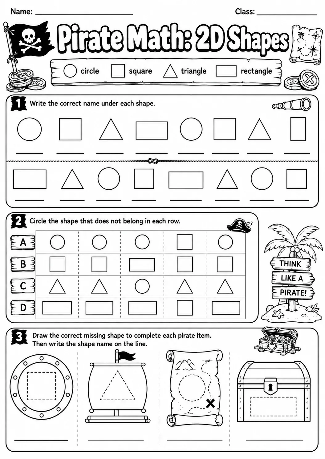 Pirate Math: Money Worksheet Pack page 9 printable Pirate Math preview