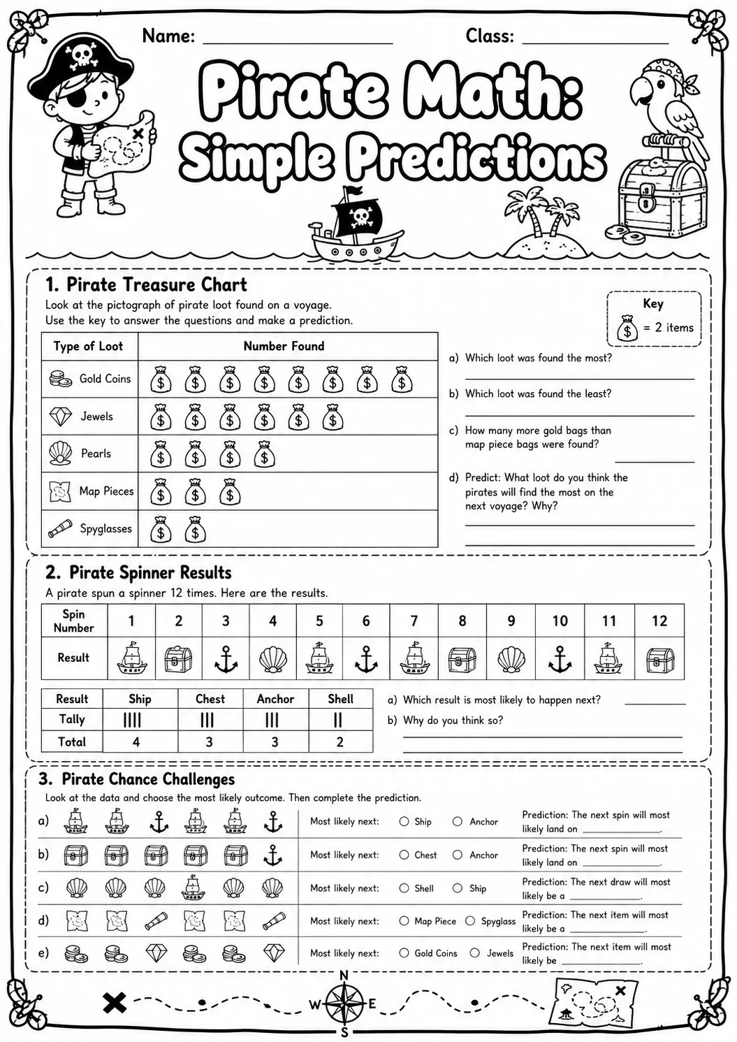 Pirate Math: Money Worksheet Pack page 7 printable Pirate Math preview