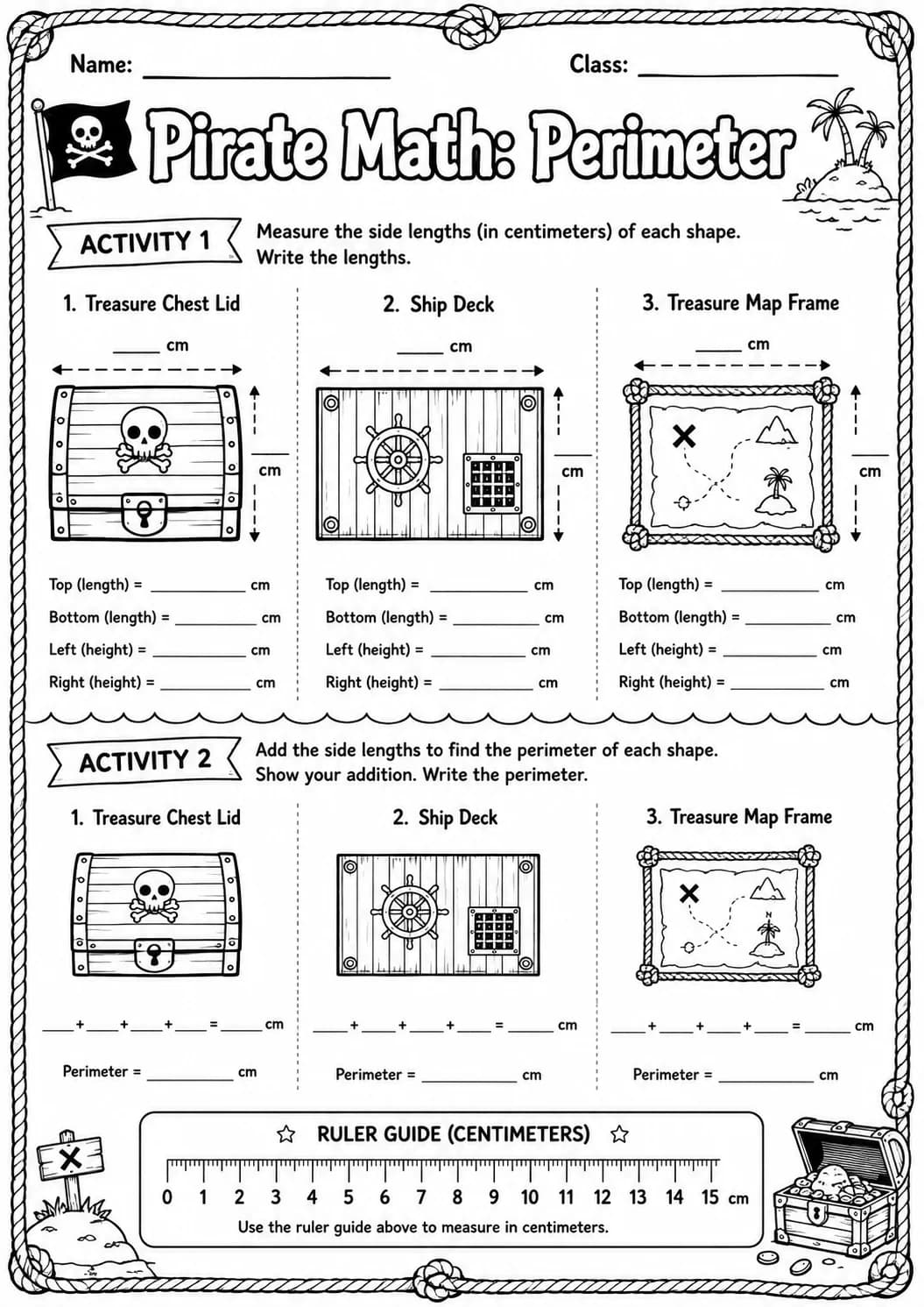 Pirate Math: Position and Direction Worksheet Pack page 3 printable Pirate Math preview