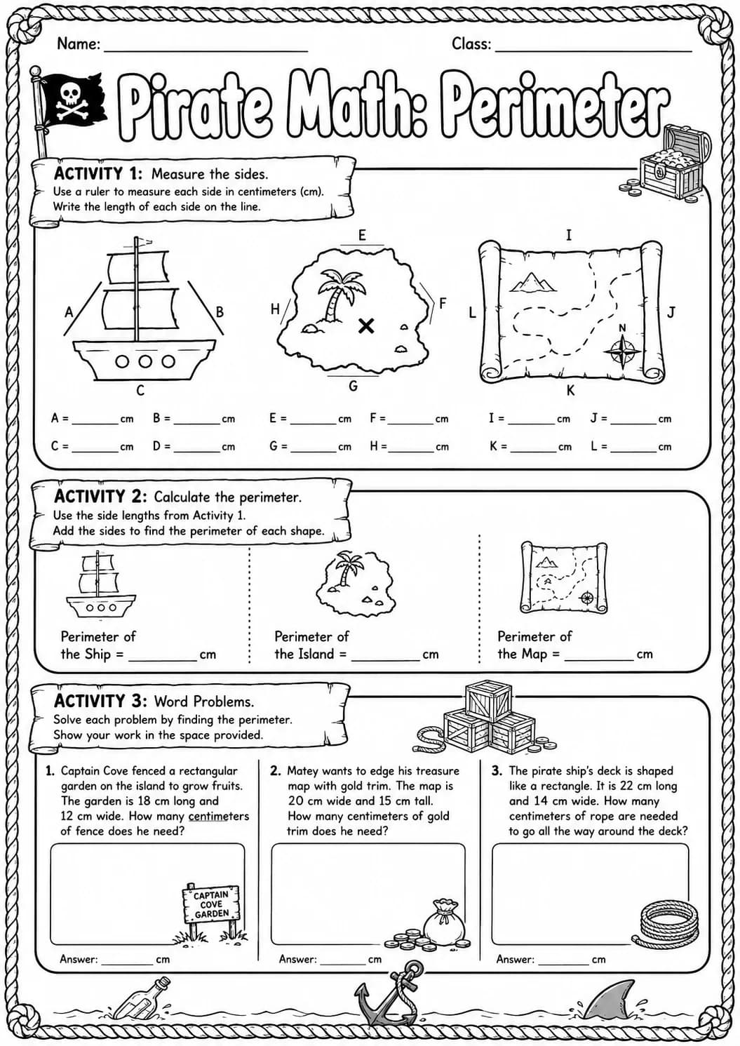 Pirate Math: Position and Direction Worksheet Pack page 6 printable Pirate Math preview