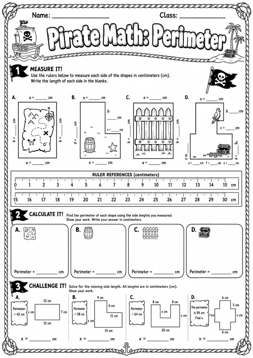 Pirate Math: Position and Direction Worksheet Pack page 8 printable Pirate Math preview