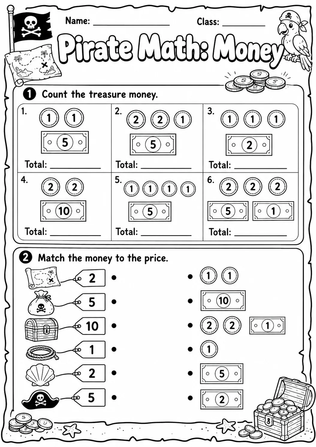 Pirate Math: Position and Direction Worksheet Pack printable Pirate Math worksheet preview from KiwiBee